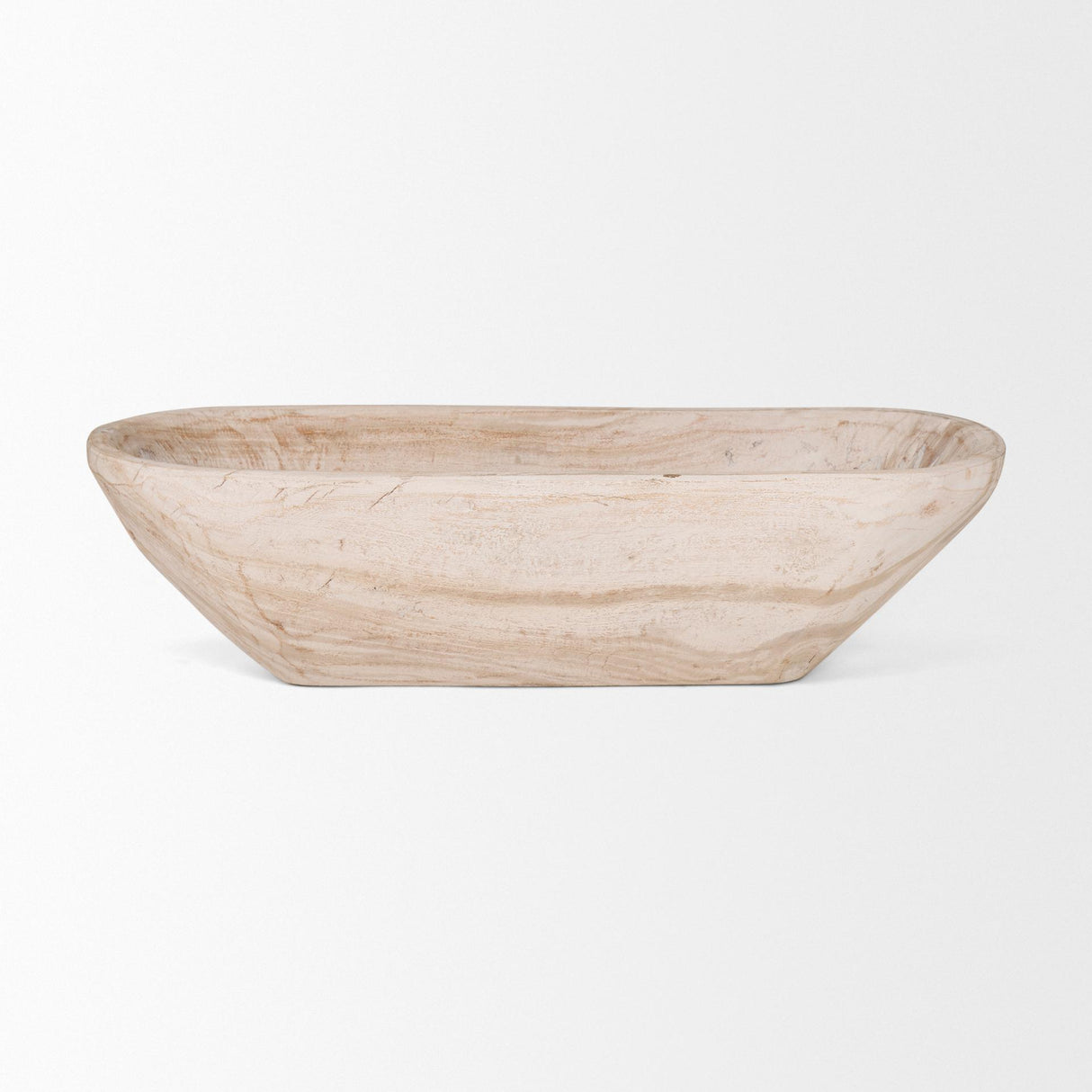 Mercana Athena Extra Large Oblong Light-Wash Reclaimed Wood Bowl