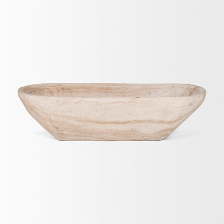 Mercana Athena Extra Large Oblong Light-Wash Reclaimed Wood Bowl