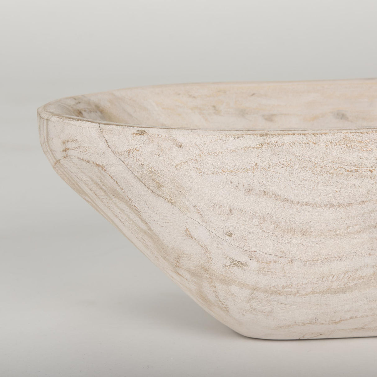 Mercana Athena Extra Large Oblong Light-Wash Reclaimed Wood Bowl