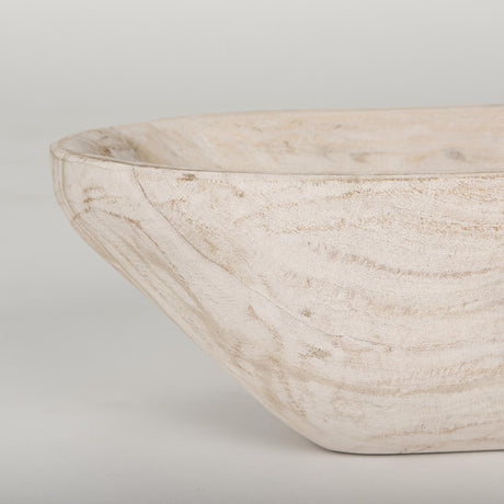 Mercana Athena Extra Large Oblong Light-Wash Reclaimed Wood Bowl