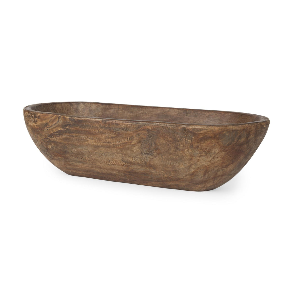 Mercana Athena Extra Large Oblong Medium Brown Reclaimed Wood Bowl