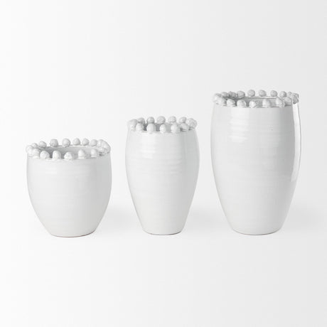 Mercana Basin Small Off-White Glazed Vase