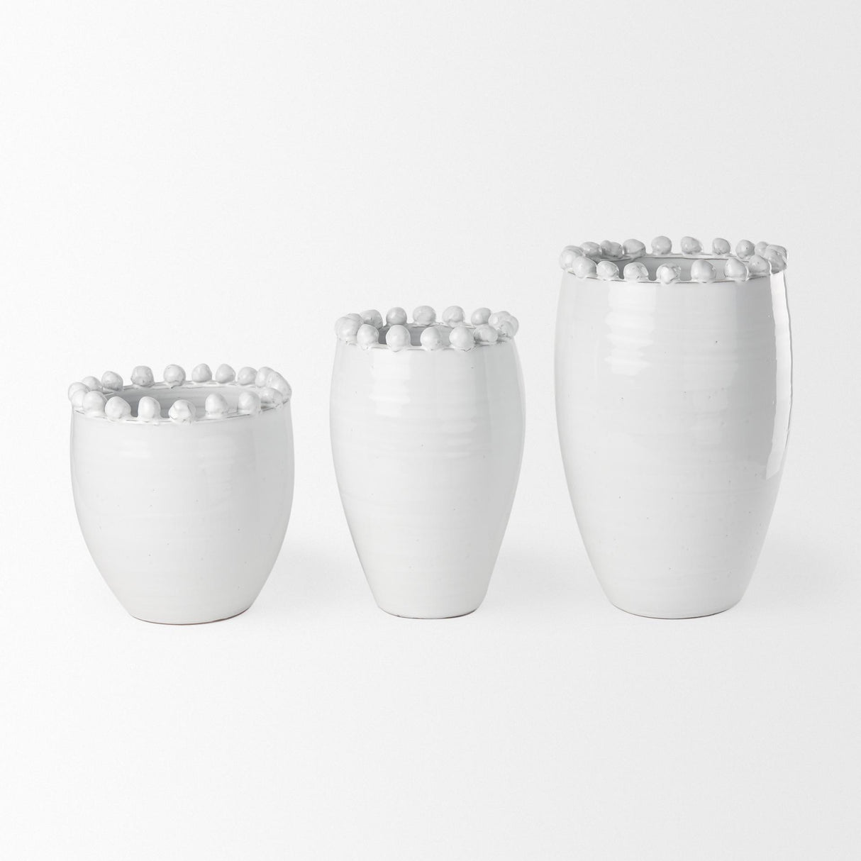 Mercana Basin Medium Off-White Glazed Vase