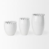 Mercana Basin Medium Off-White Glazed Vase