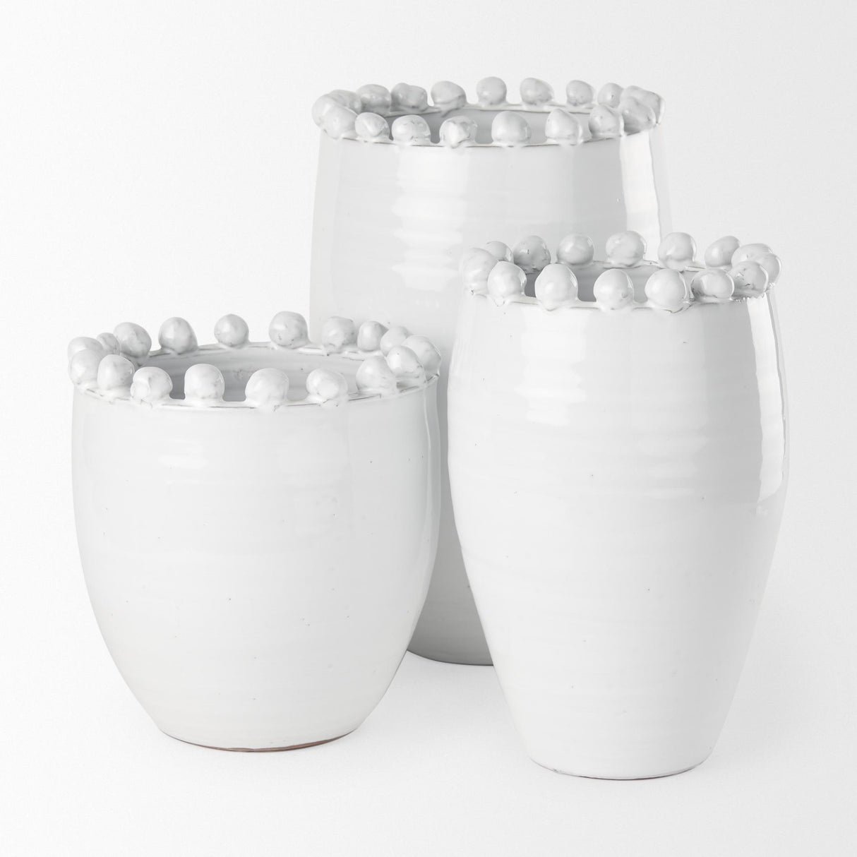 Mercana Basin Medium Off-White Glazed Vase