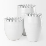 Mercana Basin Medium Off-White Glazed Vase