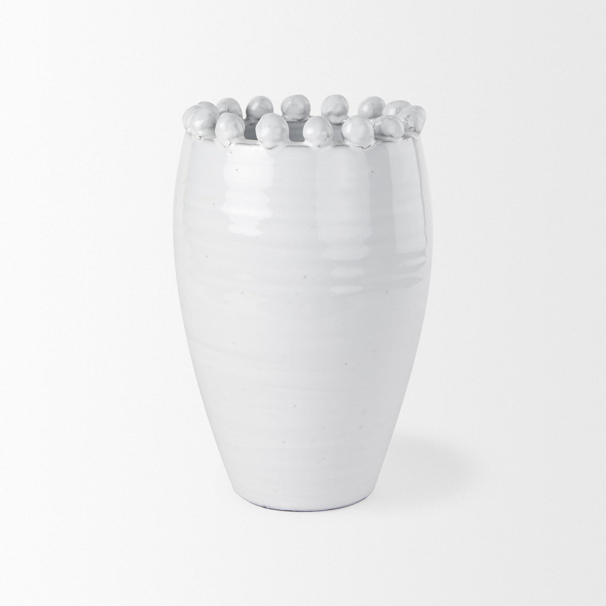 Mercana Basin Medium Off-White Glazed Vase