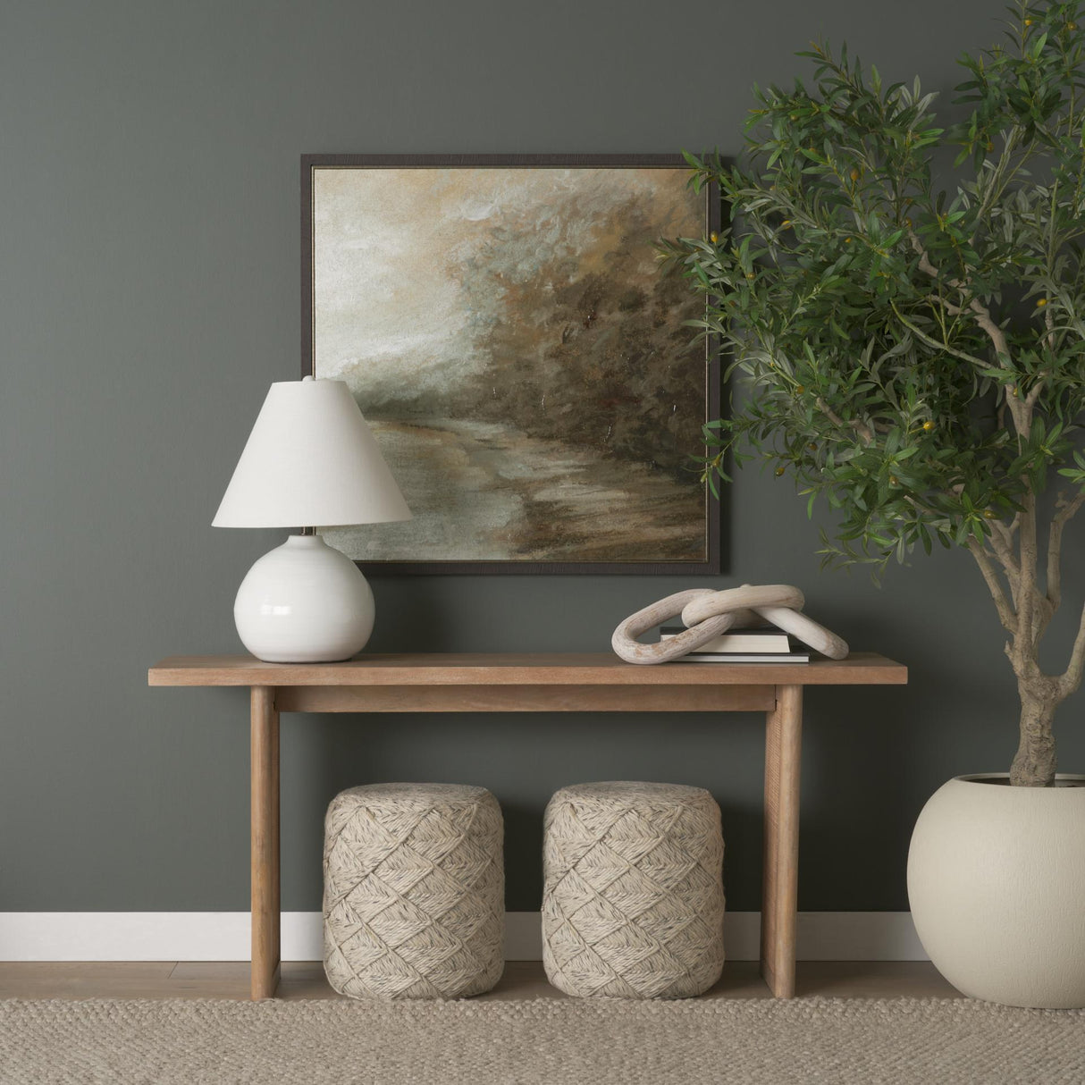 Mercana Mehdi White Ceramic Table Lamp