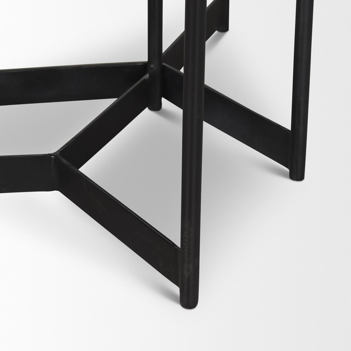 Mercana Larkin Marble & Dark Brown Wood Tabletop Nesting End/Side Tables