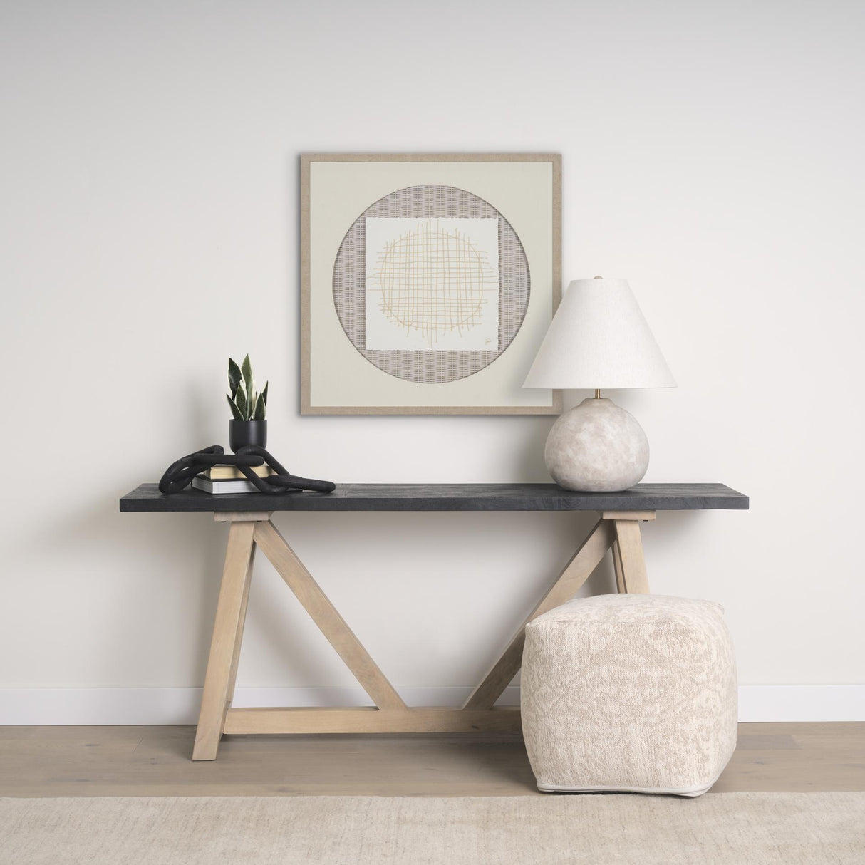 Mercana Mehdi Cream Ceramic Table Lamp