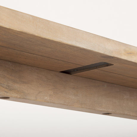 Mercana Grier Light Brown Solid Wood w/ Cane Accent Console Table