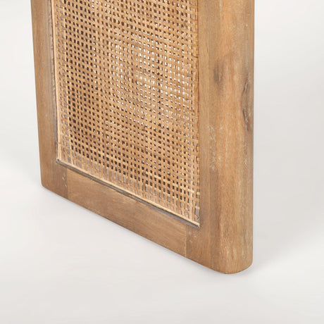 Mercana Grier Light Brown Solid Wood w/ Cane Accent Console Table