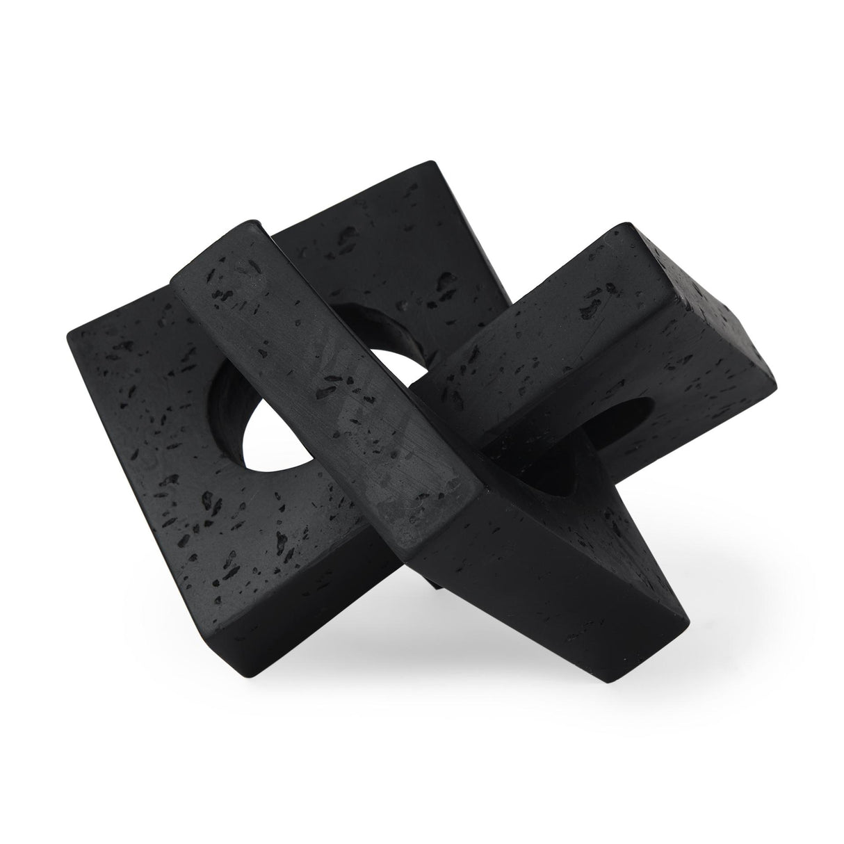 Mercana Linx Small Matte Black Resin Sculpture Decorative Object