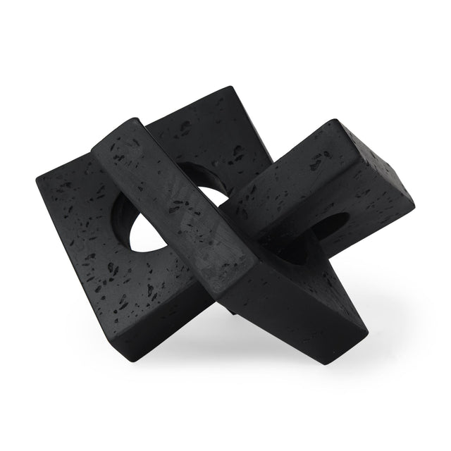 Mercana Linx Small Matte Black Resin Sculpture Decorative Object