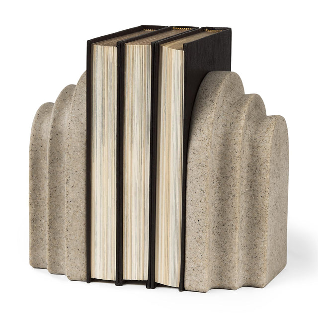 Mercana Empire Sandstone Resin Arc Book End Set