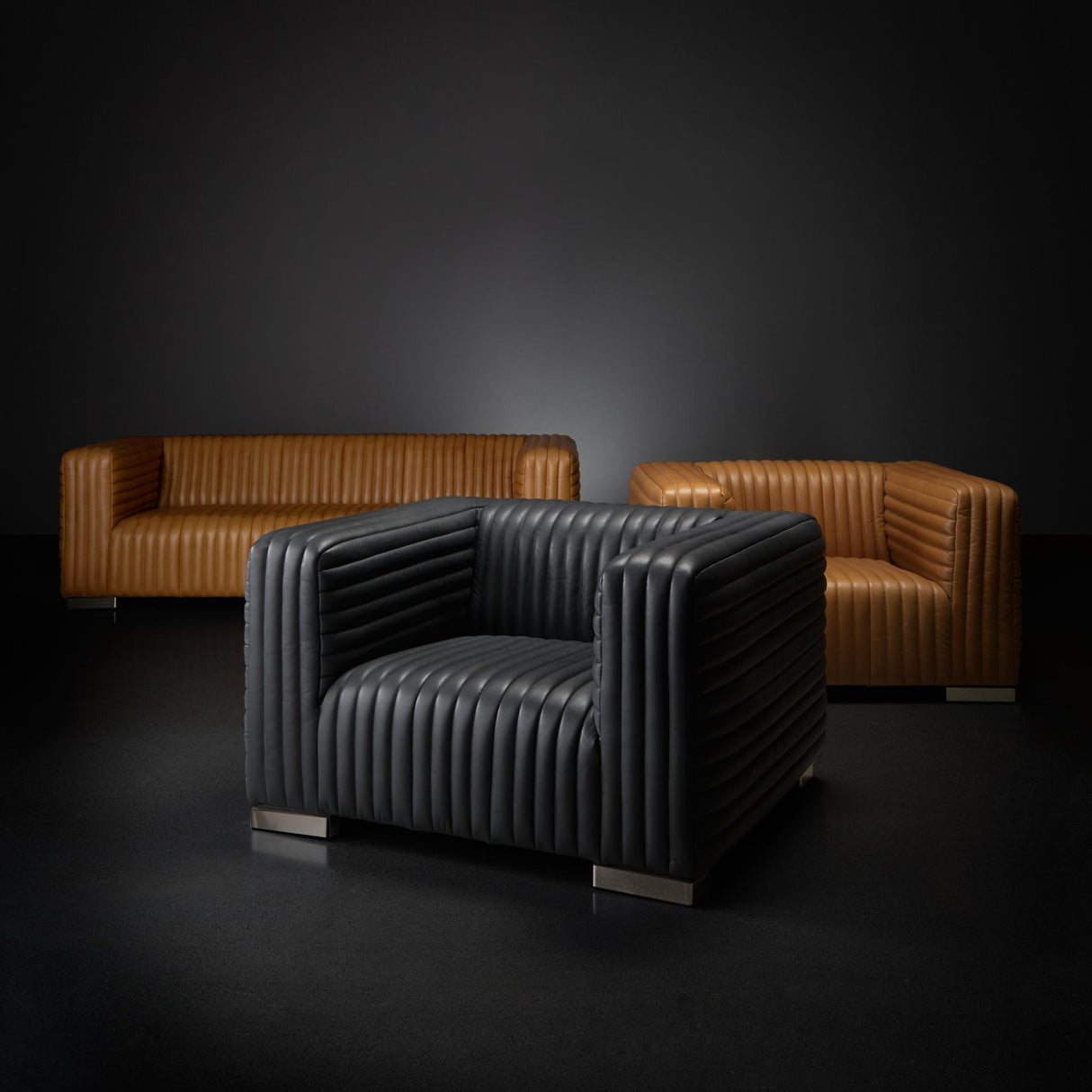 Mercana Ricciardo Cognac Leather Upholstered Arm Chair