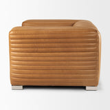 Mercana Ricciardo Cognac Leather Upholstered Arm Chair
