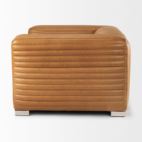 Mercana Ricciardo Cognac Leather Upholstered Arm Chair