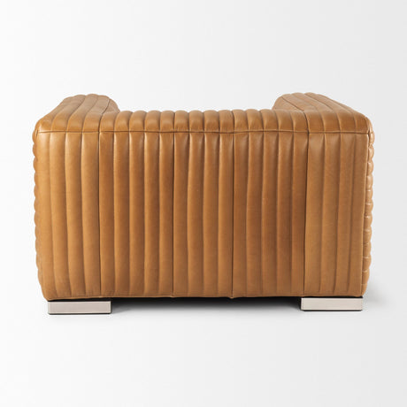 Mercana Ricciardo Cognac Leather Upholstered Arm Chair