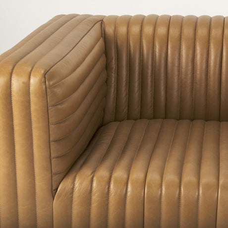 Mercana Ricciardo Cognac Leather Upholstered Arm Chair