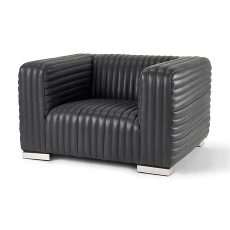 Mercana Ricciardo Black Leather Upholstered Arm Chair