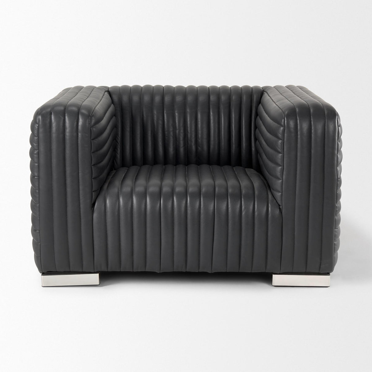 Mercana Ricciardo Black Leather Upholstered Arm Chair