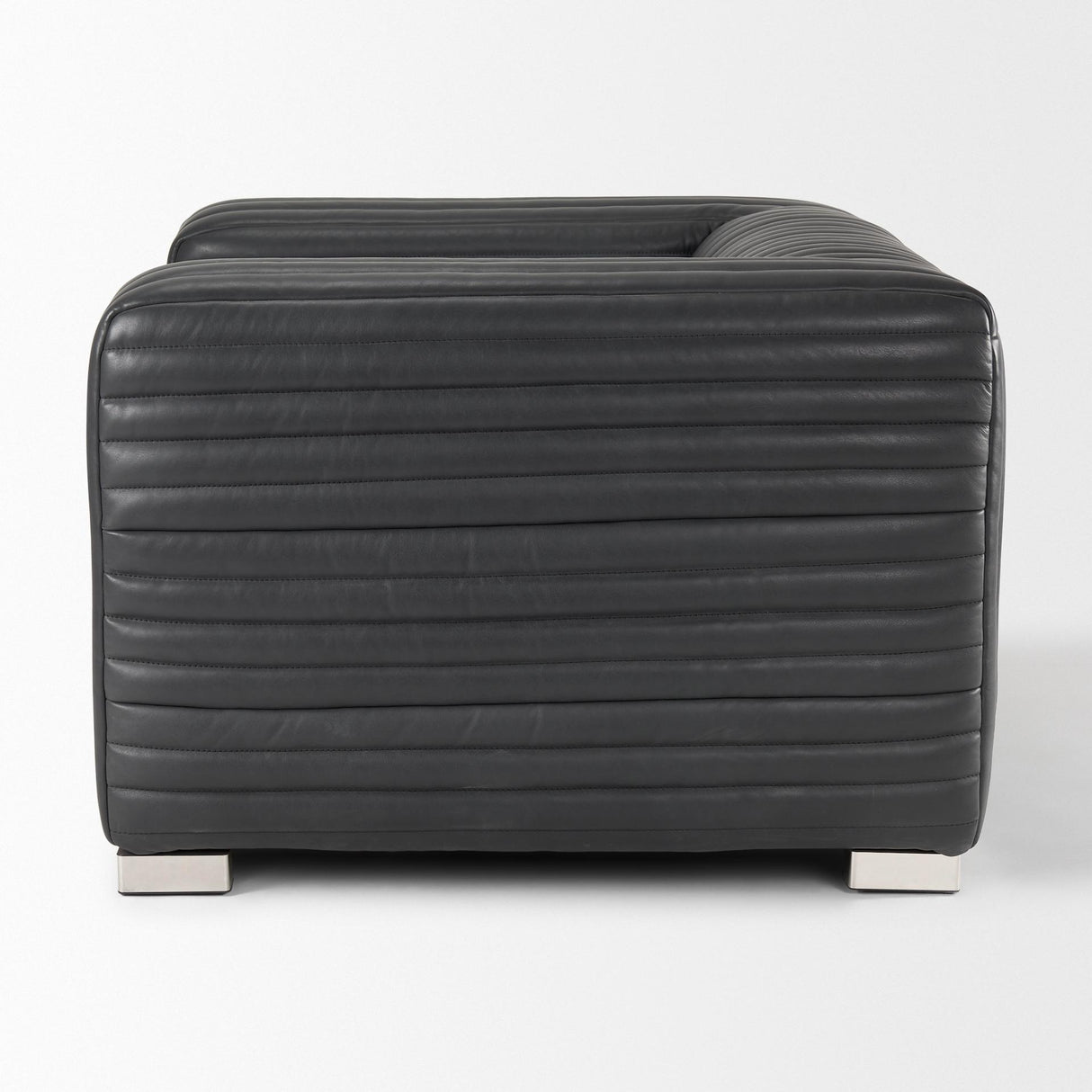 Mercana Ricciardo Black Leather Upholstered Arm Chair