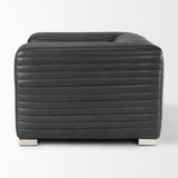 Mercana Ricciardo Black Leather Upholstered Arm Chair