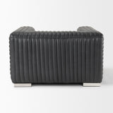 Mercana Ricciardo Black Leather Upholstered Arm Chair
