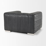 Mercana Ricciardo Black Leather Upholstered Arm Chair