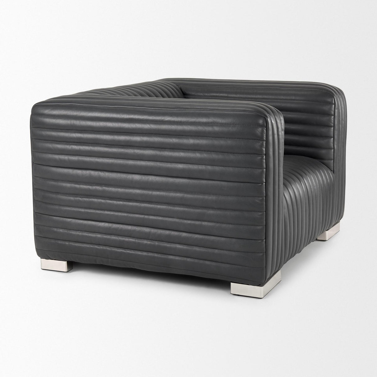 Mercana Ricciardo Black Leather Upholstered Arm Chair