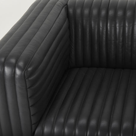 Mercana Ricciardo Black Leather Upholstered Arm Chair