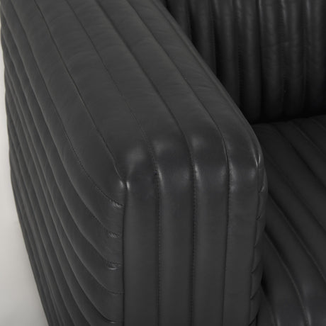 Mercana Ricciardo Black Leather Upholstered Arm Chair