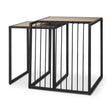 Mercana Miles Black Metal w/ Light Wood Nesting End/Side Table