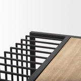 Mercana Miles Black Metal w/ Light Wood Nesting End/Side Table