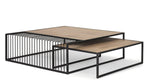 Mercana Miles Black Metal w/ Light Wood Nesting Coffee Table