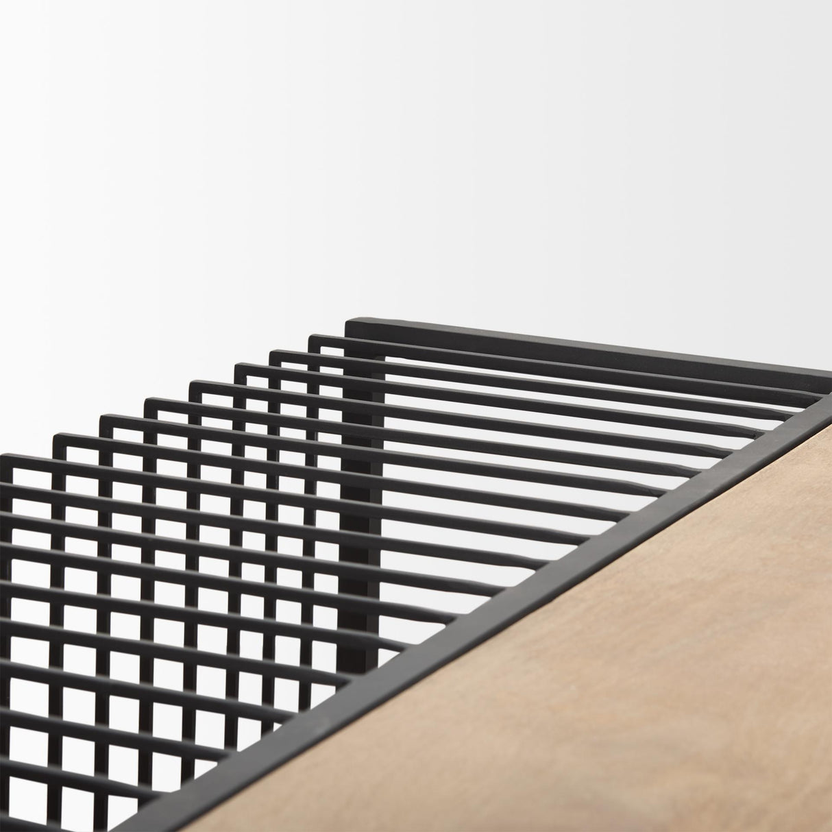 Mercana Miles Black Metal w/ Light Wood Nesting Coffee Table