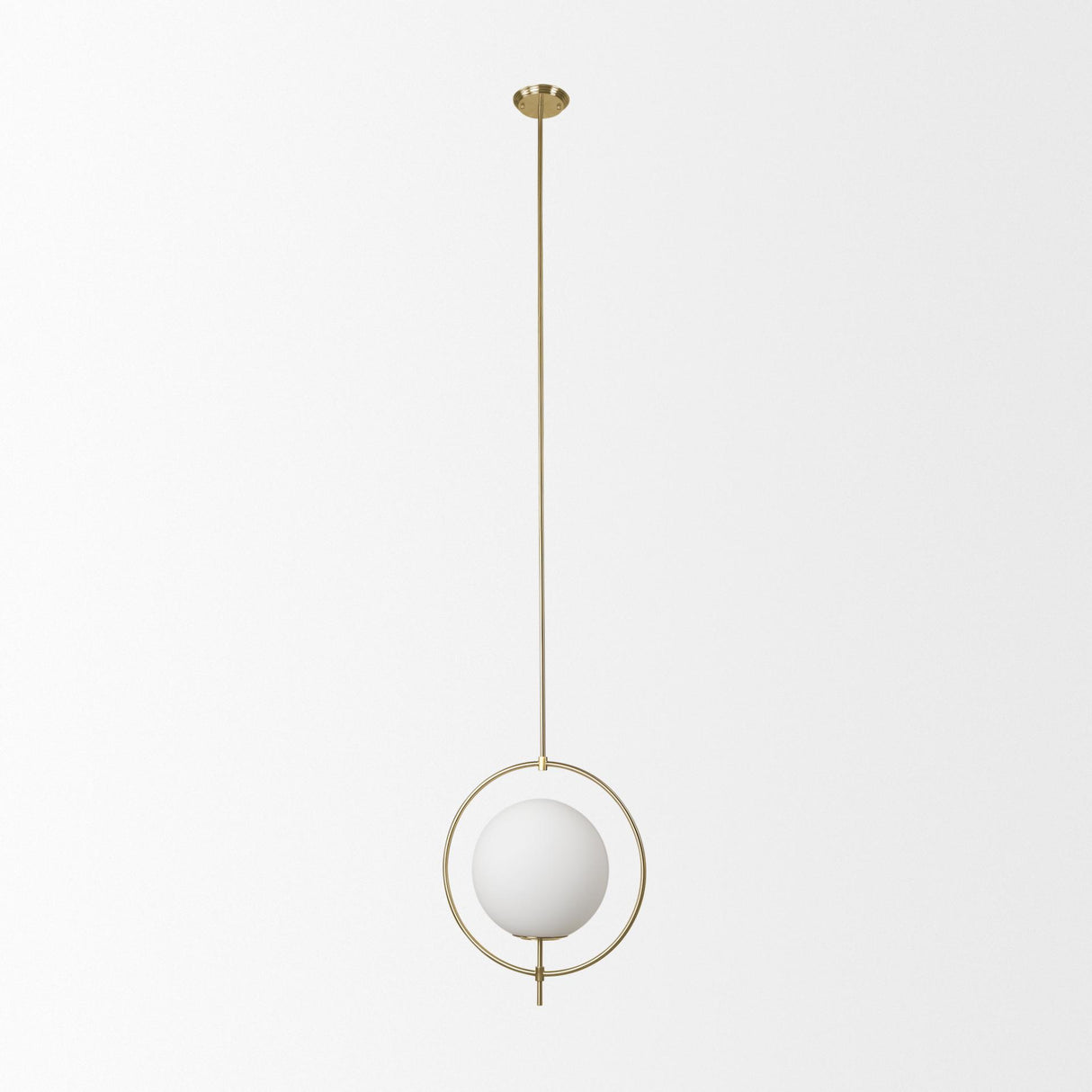 Mercana Farrah Frosted Glass Globe w/ Gold Metal Pendant Light