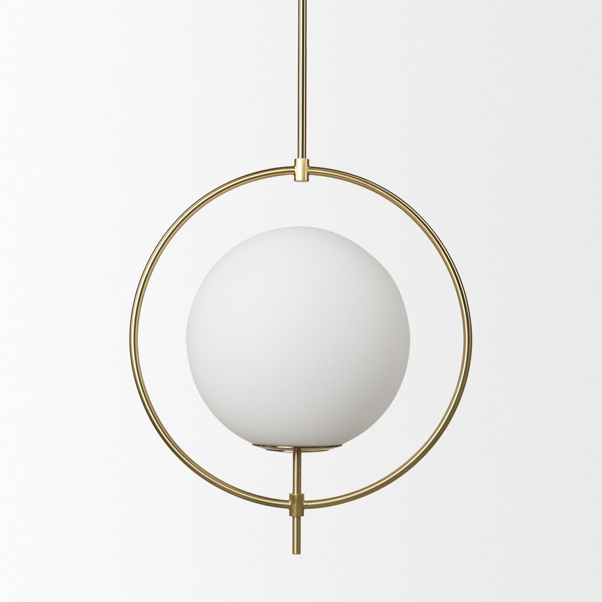Mercana Farrah Frosted Glass Globe w/ Gold Metal Pendant Light