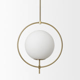 Mercana Farrah Frosted Glass Globe w/ Gold Metal Pendant Light