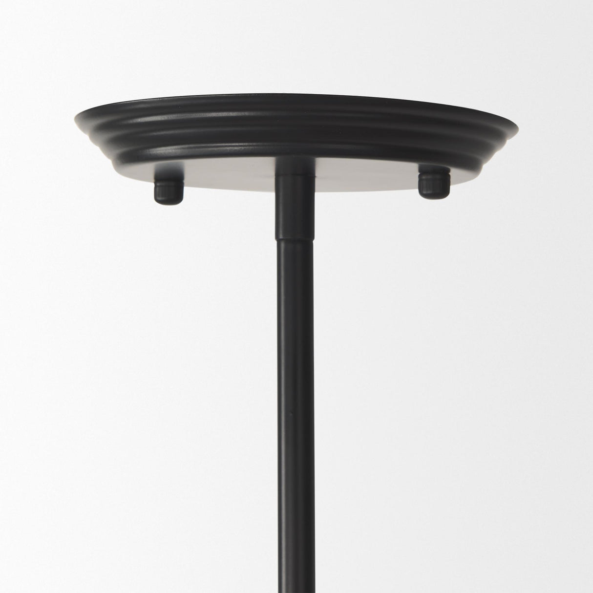 Mercana Farrah Frosted Glass Globe set in Matte Black Metal Pendant Ceiling Light