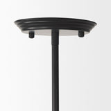 Mercana Farrah Frosted Glass Globe set in Matte Black Metal Pendant Ceiling Light