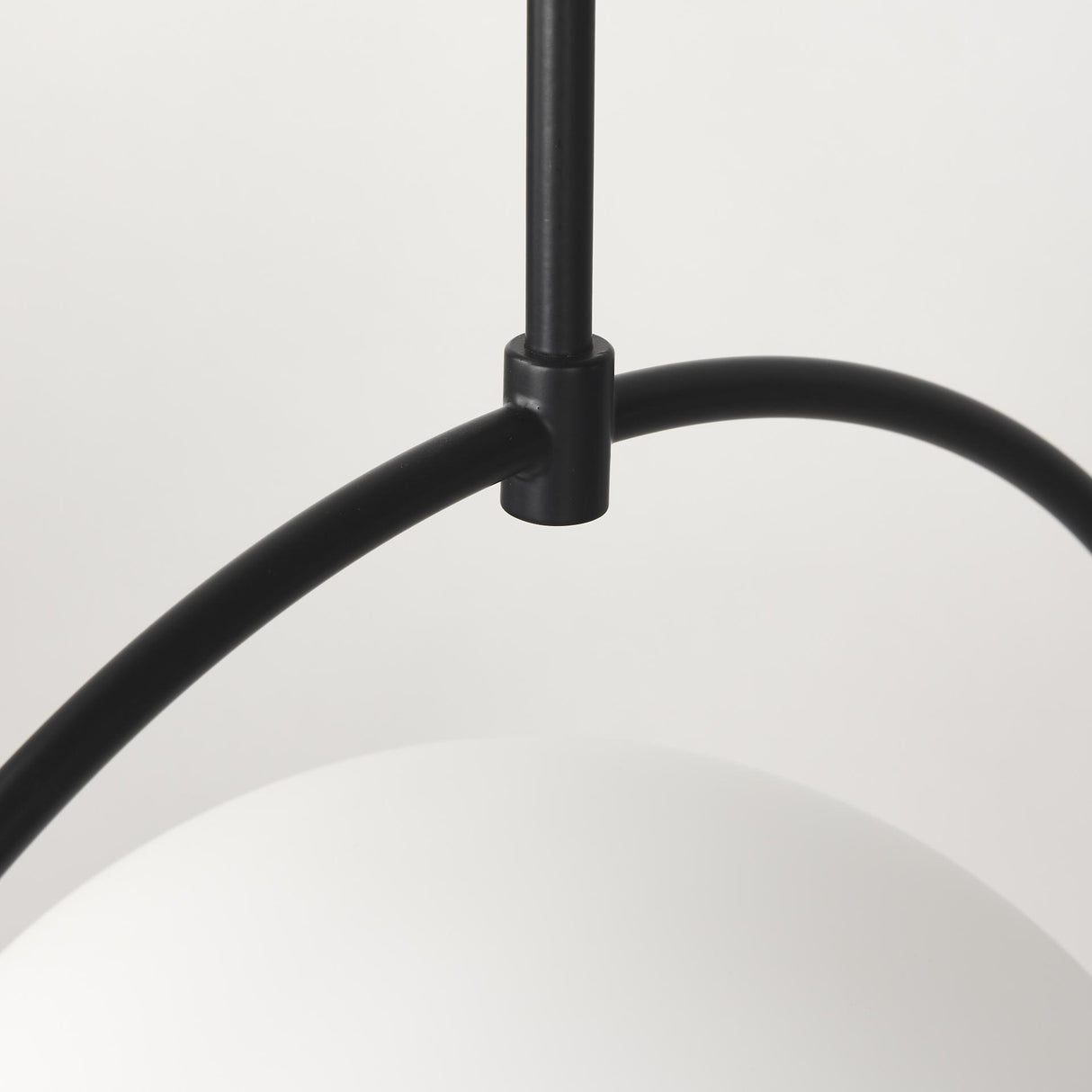 Mercana Farrah Frosted Glass Globe set in Matte Black Metal Pendant Ceiling Light