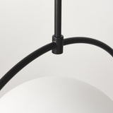 Mercana Farrah Frosted Glass Globe set in Matte Black Metal Pendant Ceiling Light