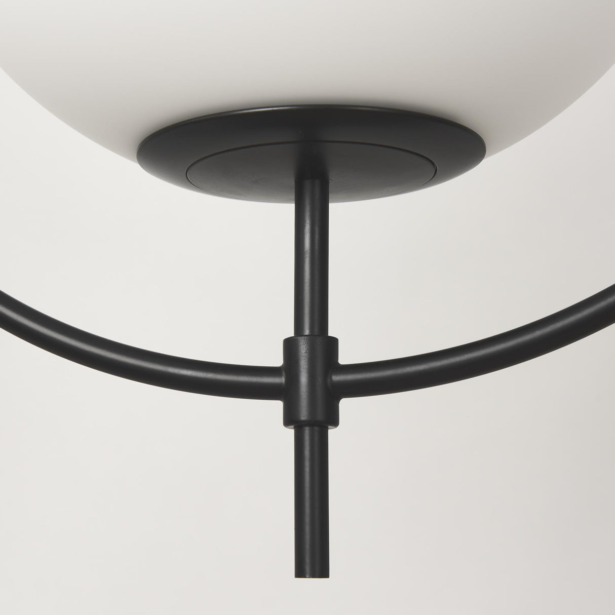 Mercana Farrah Frosted Glass Globe set in Matte Black Metal Pendant Ceiling Light