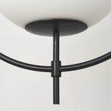 Mercana Farrah Frosted Glass Globe set in Matte Black Metal Pendant Ceiling Light