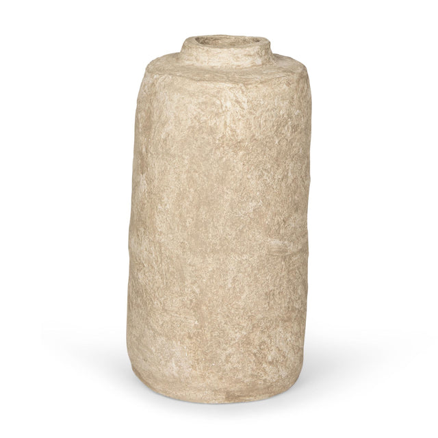 Mercana Rama Small Beige Paper Mache Floor Vase