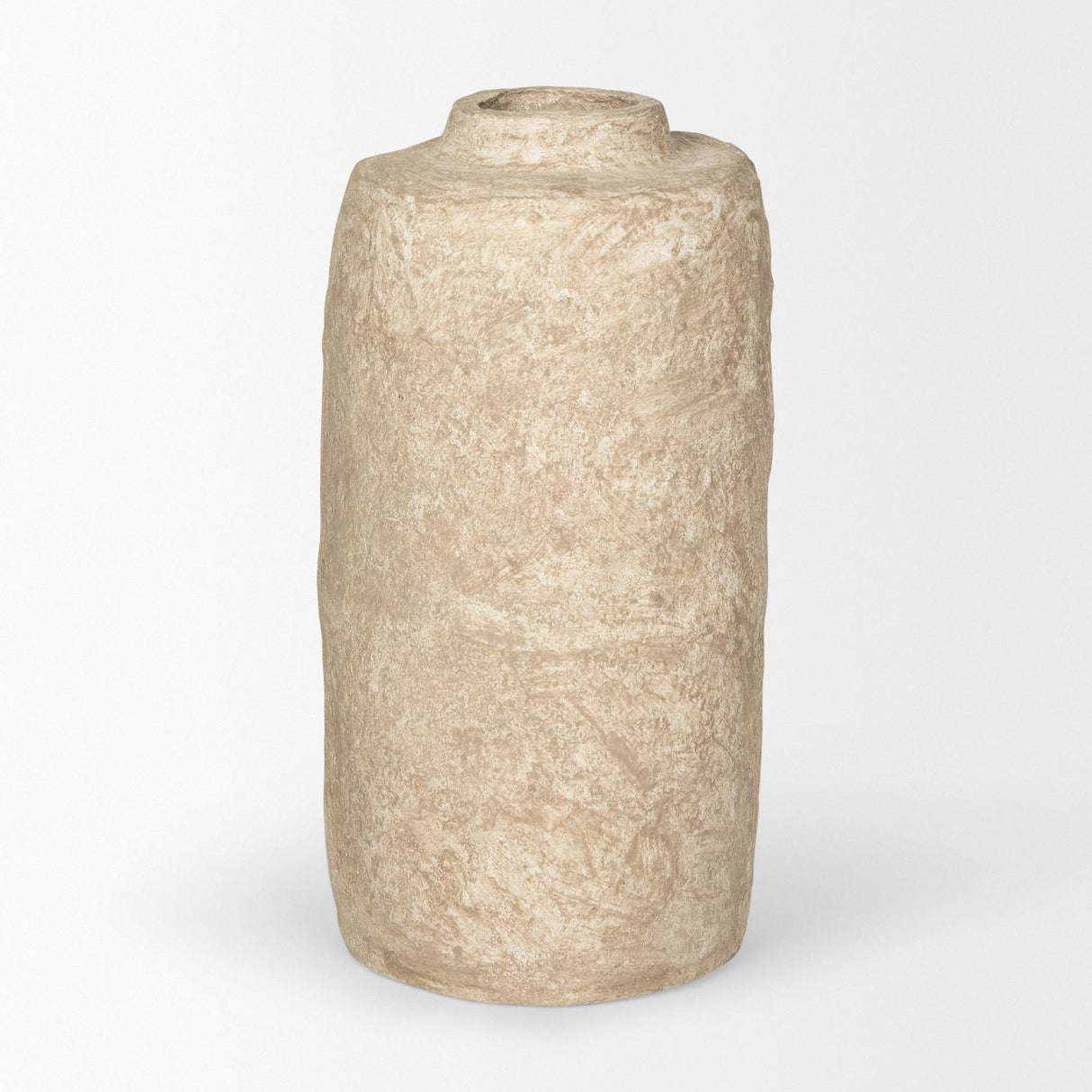 Mercana Rama Small Beige Paper Mache Floor Vase