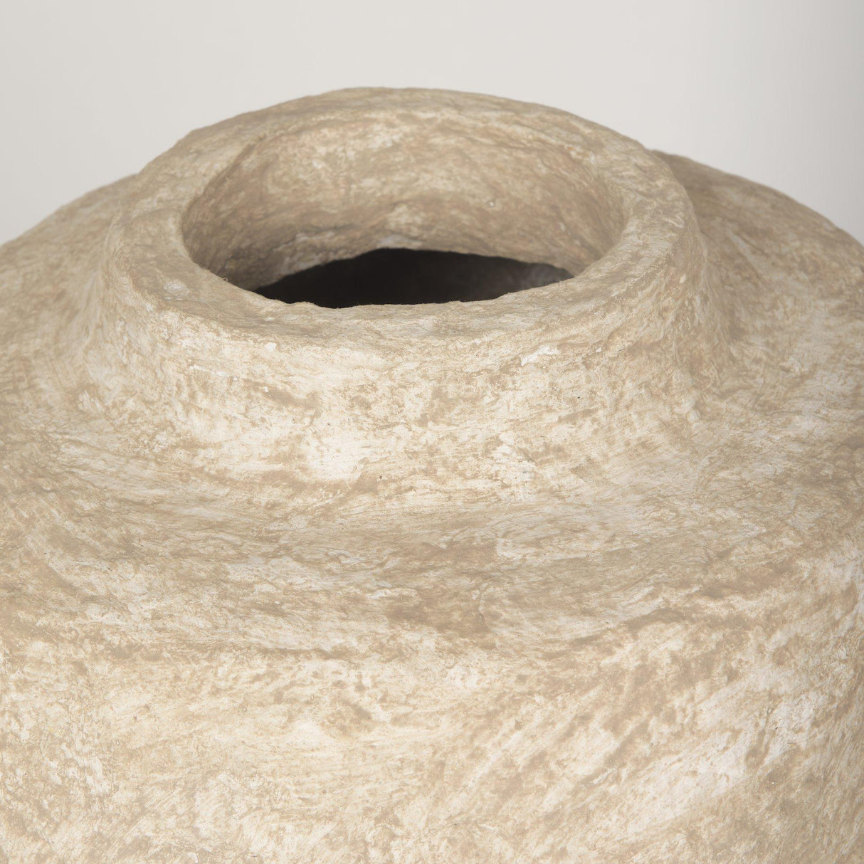 Mercana Rama Small Beige Paper Mache Floor Vase