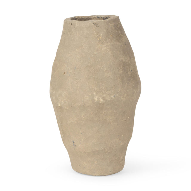 Mercana Rundal Small Gray Paper Mache Vase